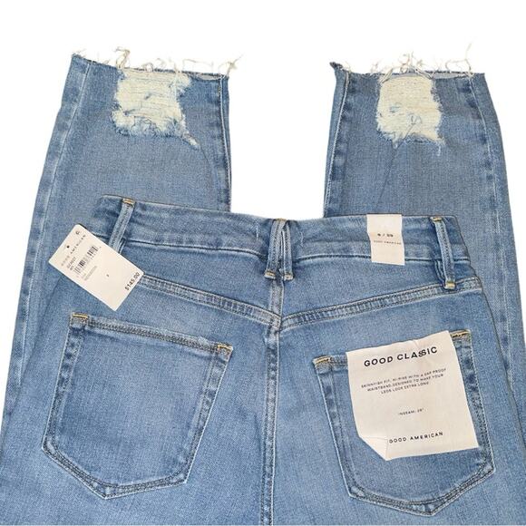 NWT Good American Good Classic Slim Straight Jeans Size 8/29 Retail $145 - Picture 4 of 7